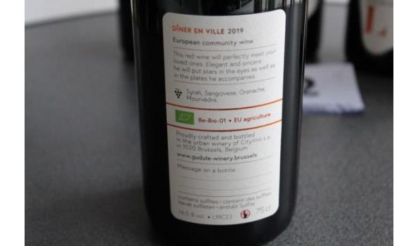 5 flessen à 75cl rode wijn, Diner en Ville, 2019